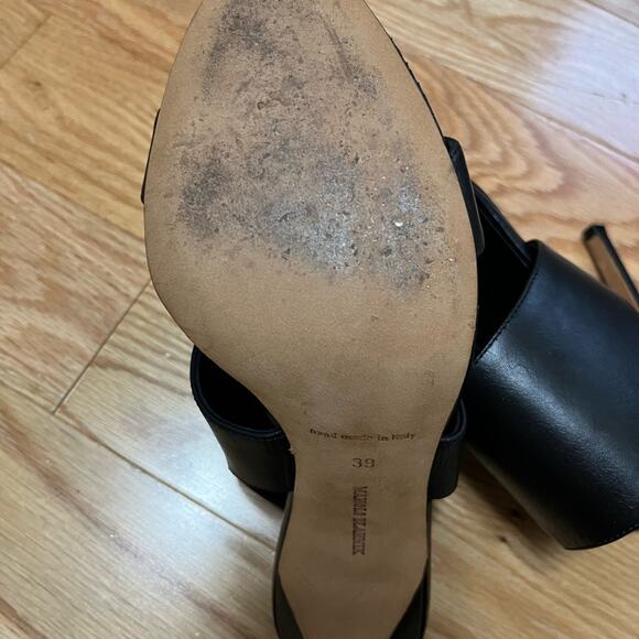 Manolo Blahnik Black Sling Back Sandals Size 39 - Picture 11 of 16